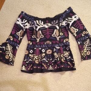 Venus Embroidered Wide Shoulder Top